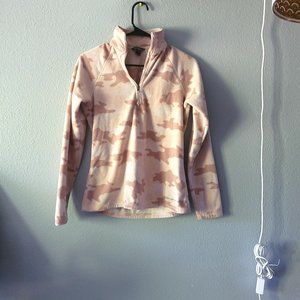 Eddie Bauer Light Pink Camo Fleece Sweater Jacket